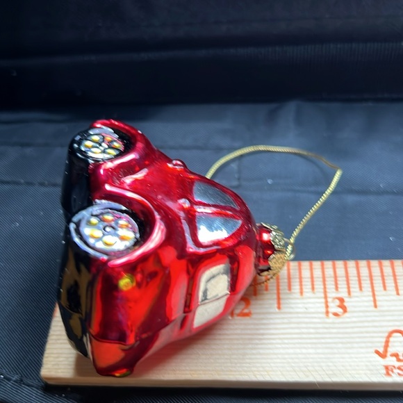 Holiday Collection Glass Christmas Tree Ornament Red Beetle Car - Picture 7 of 7